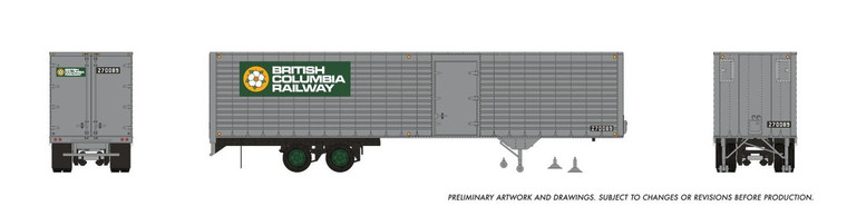 1146028 - Rapido - HO 40’ Fruehauf Fluted Side Volume Van: British Columbia Ry: #270321
