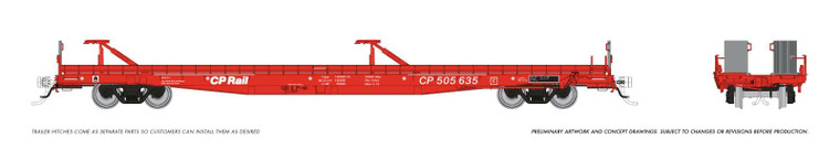 1130003 - Rapido - HO Marine Industries Piggyback Flatcar: CP Rail: 6-Pack #3