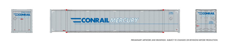 1069006 - Rapido - HO 53' high-cube Container (2-pack): Conrail - Mercury
