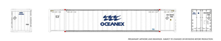 1069012 - Rapido - HO 53' high-cube Container (2-pack): Oceanex