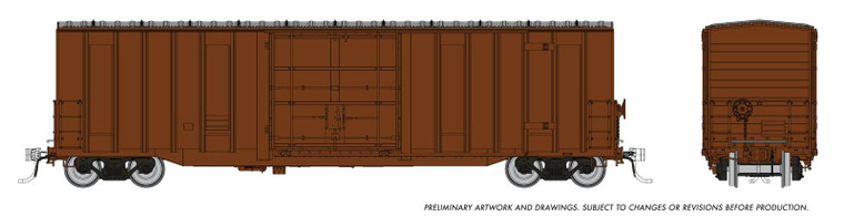 1131099 - Rapido - HO Trenton Works 5277cuft boxcar: Brown, Unlettered