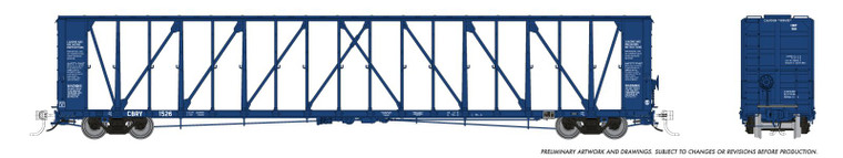 174011 - Rapido - HO NSC Centerbeam Flatcar: Copper Basin Railway - Blue: 6-Pack