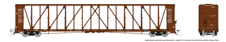 174010 - Rapido - HO NSC Centerbeam Flatcar: CNIS - Brown: 6-Pack