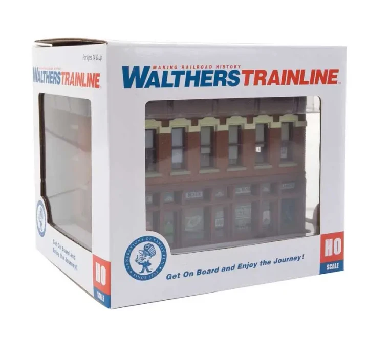 931-806 - Walthers Trainline - Gemini Building -- Assembled - 4-1/4 x 3-5/8 x 3-3/8" 10.7 x 9.2 x 8.5cm