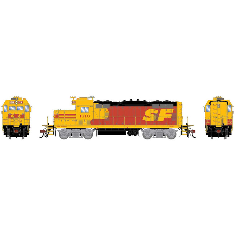 ATHG-3247 - Athearn Genesis - HO GEN GP7u Locomotive w/DCC & Sound, ATSF 'Kodachrome' #1316