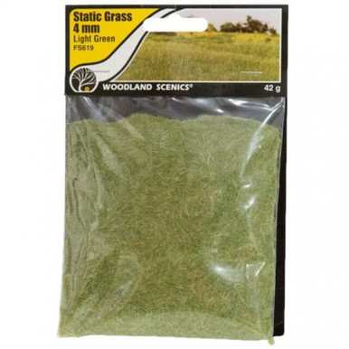 Woodland Scenics Trees Woodland Scenics FS619 Static Grass - Light Green 1/8 4mm Fibers For Model Scenery HO Scale Model Railroad Scenery