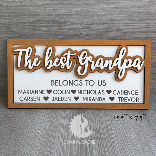 Personalized Best Grandpa Sign