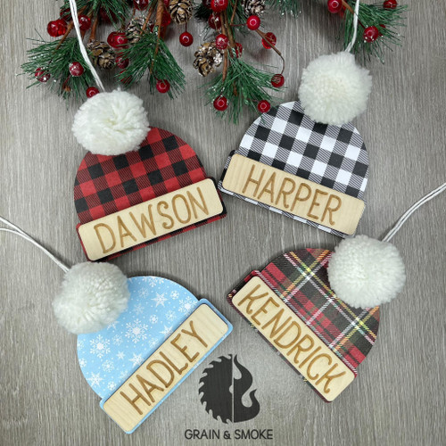 Winter Beanie Name Ornament