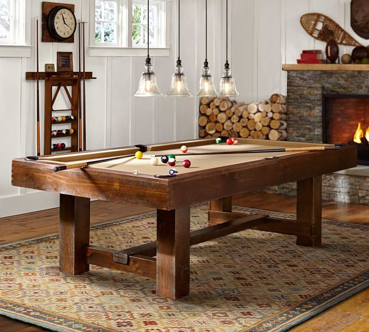  Olhausen Billiards 8 ft Breckenridge Pool Table – Matte Finish  on Pine – Includes Delivery & Installation, Cues, Balls and Accessories –  Choice of Cloth Colors – Rustic Series : Sports & Outdoors