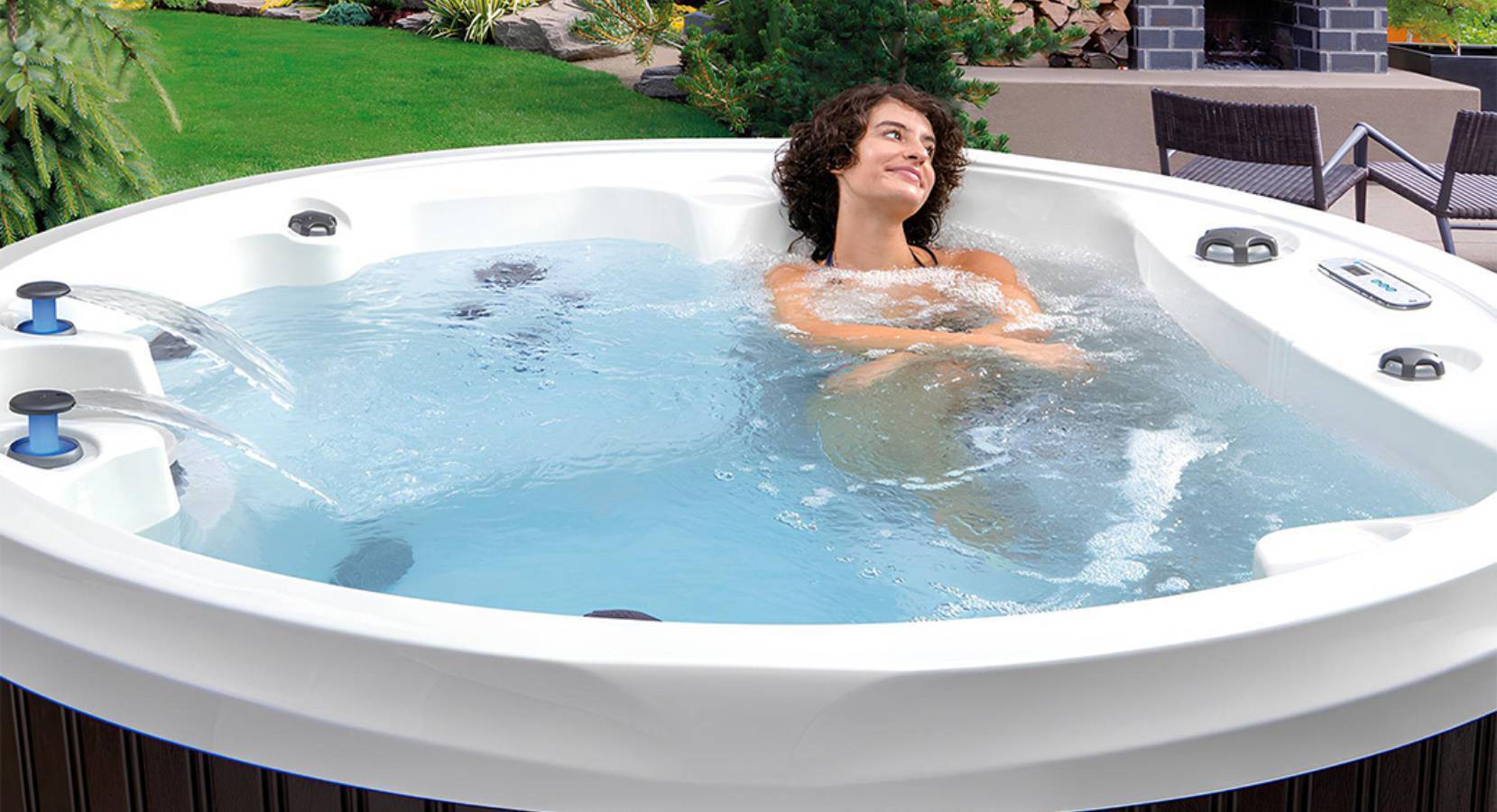 Woman Relaxing in a Hot Tub
