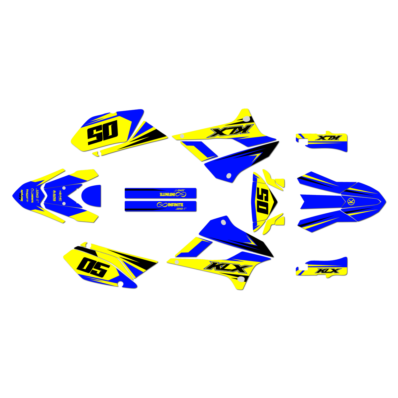 Graphics Kit for Kawasaki KLX300SM (2021-2023) Quantum