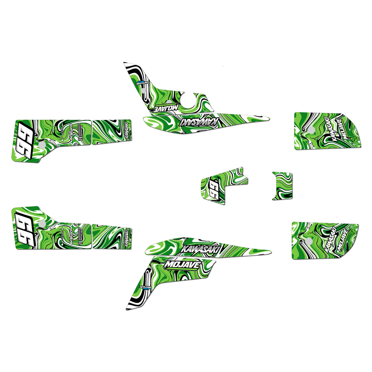 Kawasaki Mojave 250 Graphics Kit (All years) Snagged |
