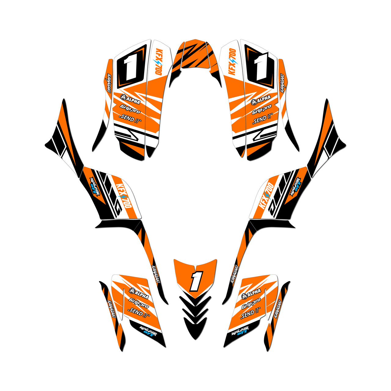 Kawasaki KFX 700 Graphics Kit (All years) Blazing |