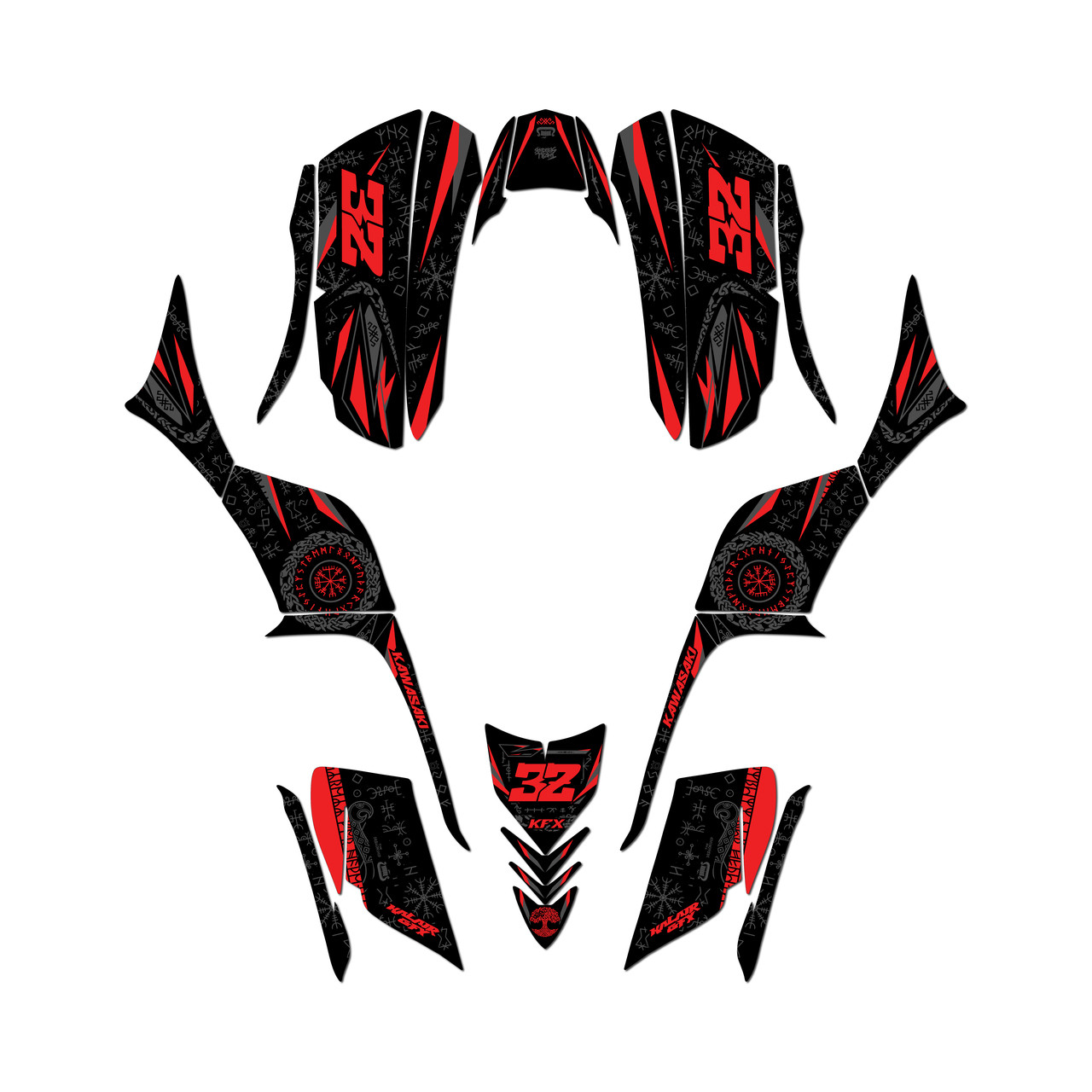 Kawasaki KFX 700 Graphics Kit (All years) Midgard |