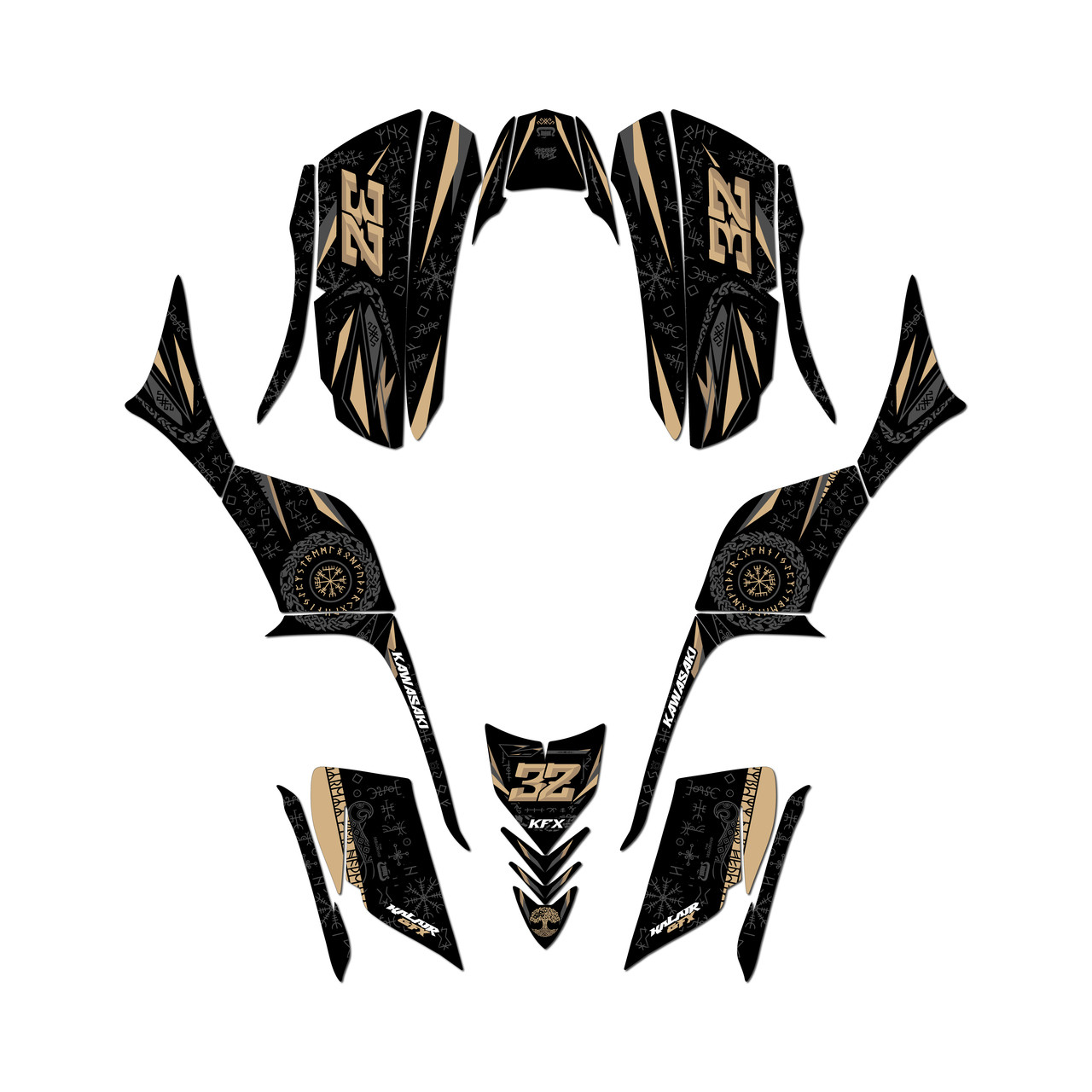 画 Kawasaki KFX 700 Graphics Kit (All years) Midgard |