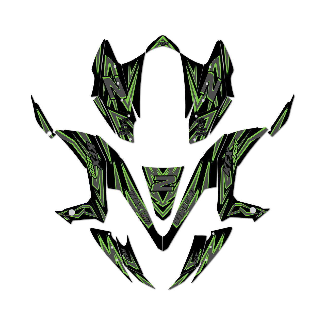 Kawasaki KFX450R Graphics Kit (2008-2014) Vizion | KalairGFX