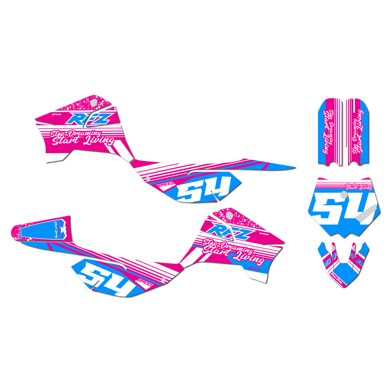 NSP ファンボード ピンクハイビスカス柄 64インチ Apollo RFZ X4-X6 X14-X19 Graphics Kit (All years) Split |