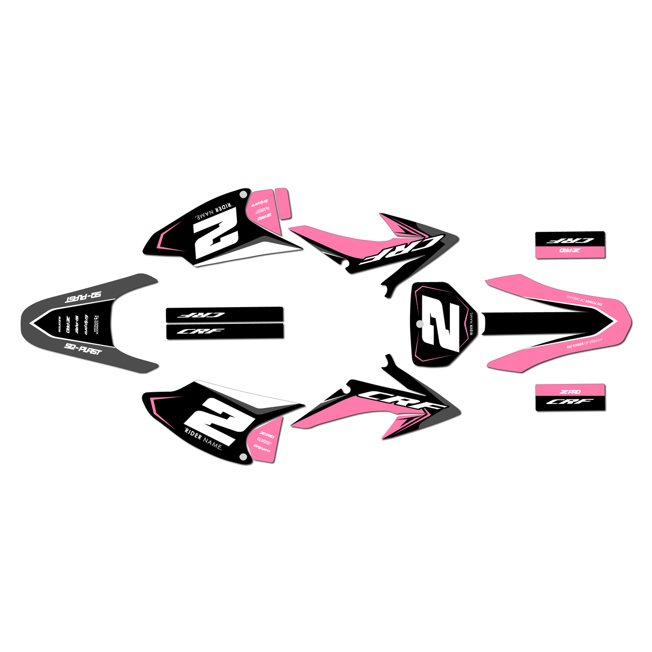 Honda CRF150F Graphics Kit (2008-2014) Lightning | KalairGFX