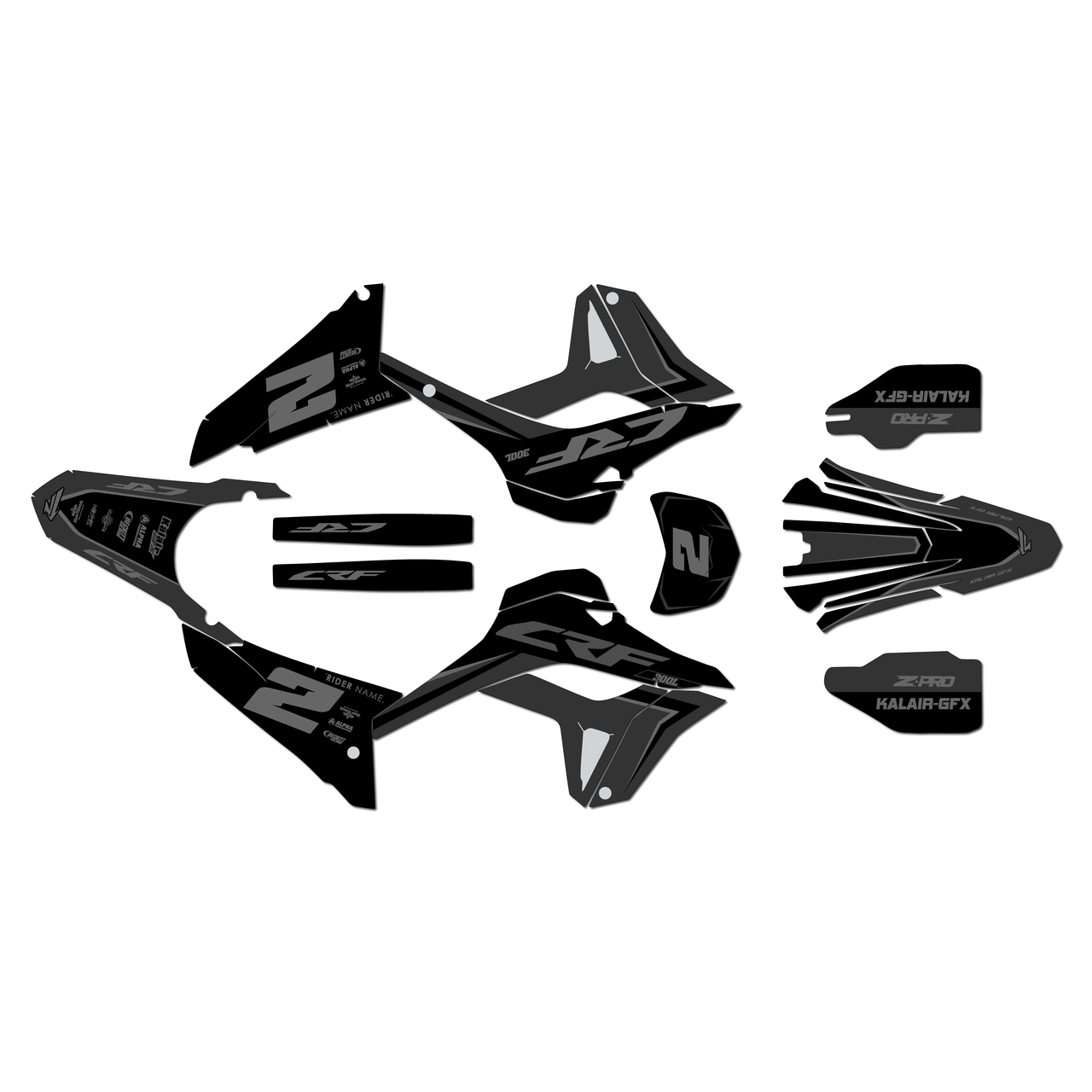 Honda CRF300L Graphics Kit (2021-2026) Lightning | KalairGFX