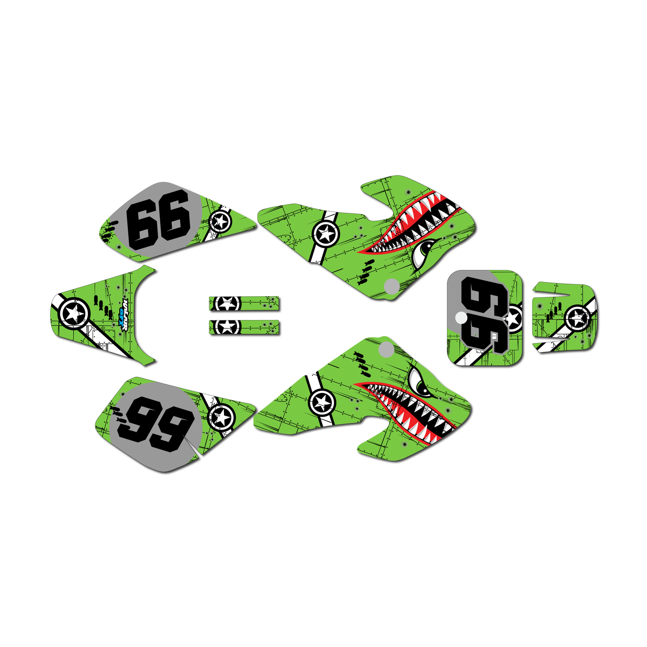 パーツ HONDA XR50 Honda XR50 Graphics Kit (2000-2003) Predator | KalairGFX