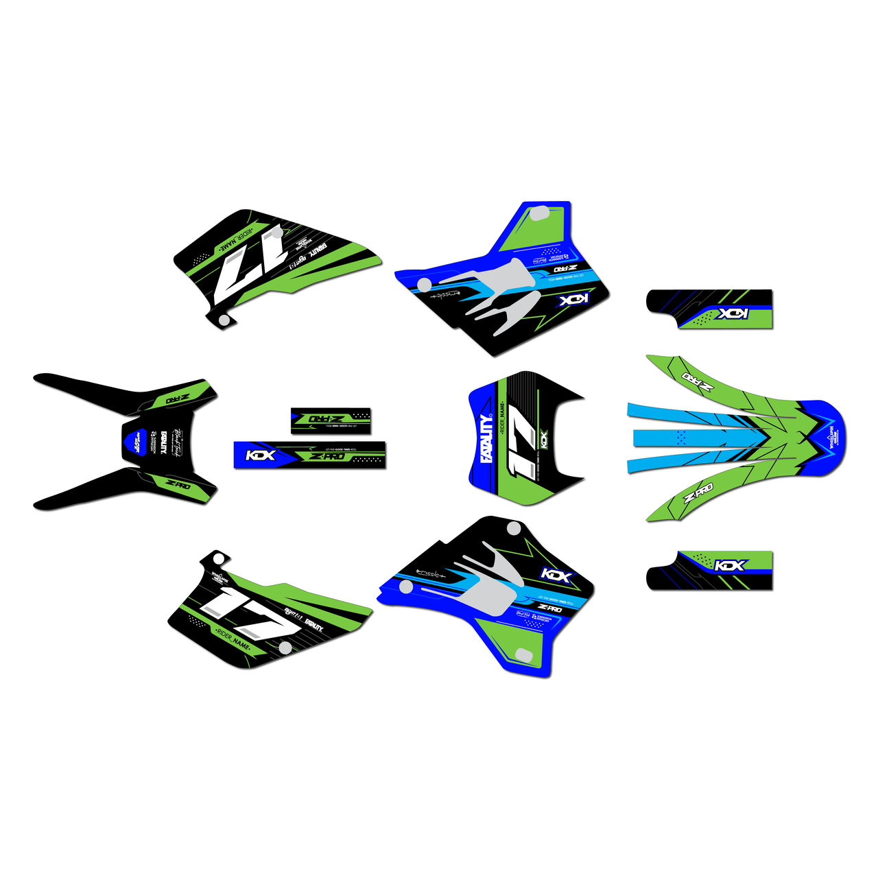 【ディケイドワークス】クラックペイント Kawasaki KDX200 Graphics Kit (1995-2008) Axis | KalairGFX