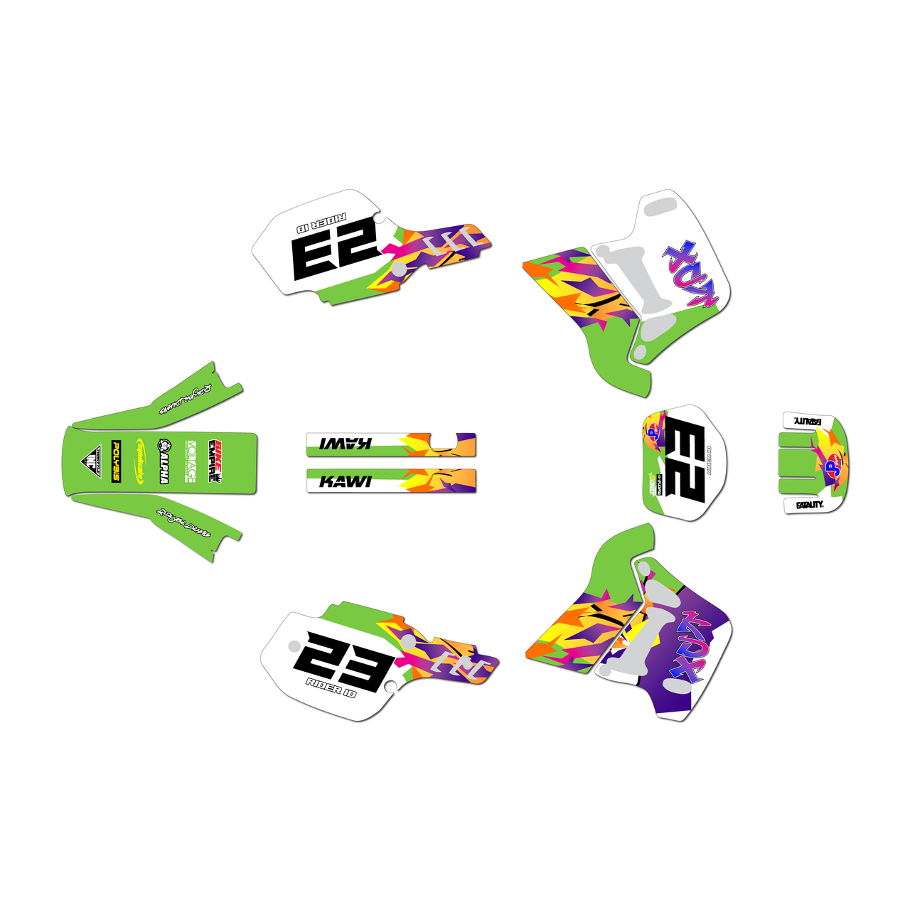 Kawasaki KDX200 Graphics Kit (1991-1994) Throwback |