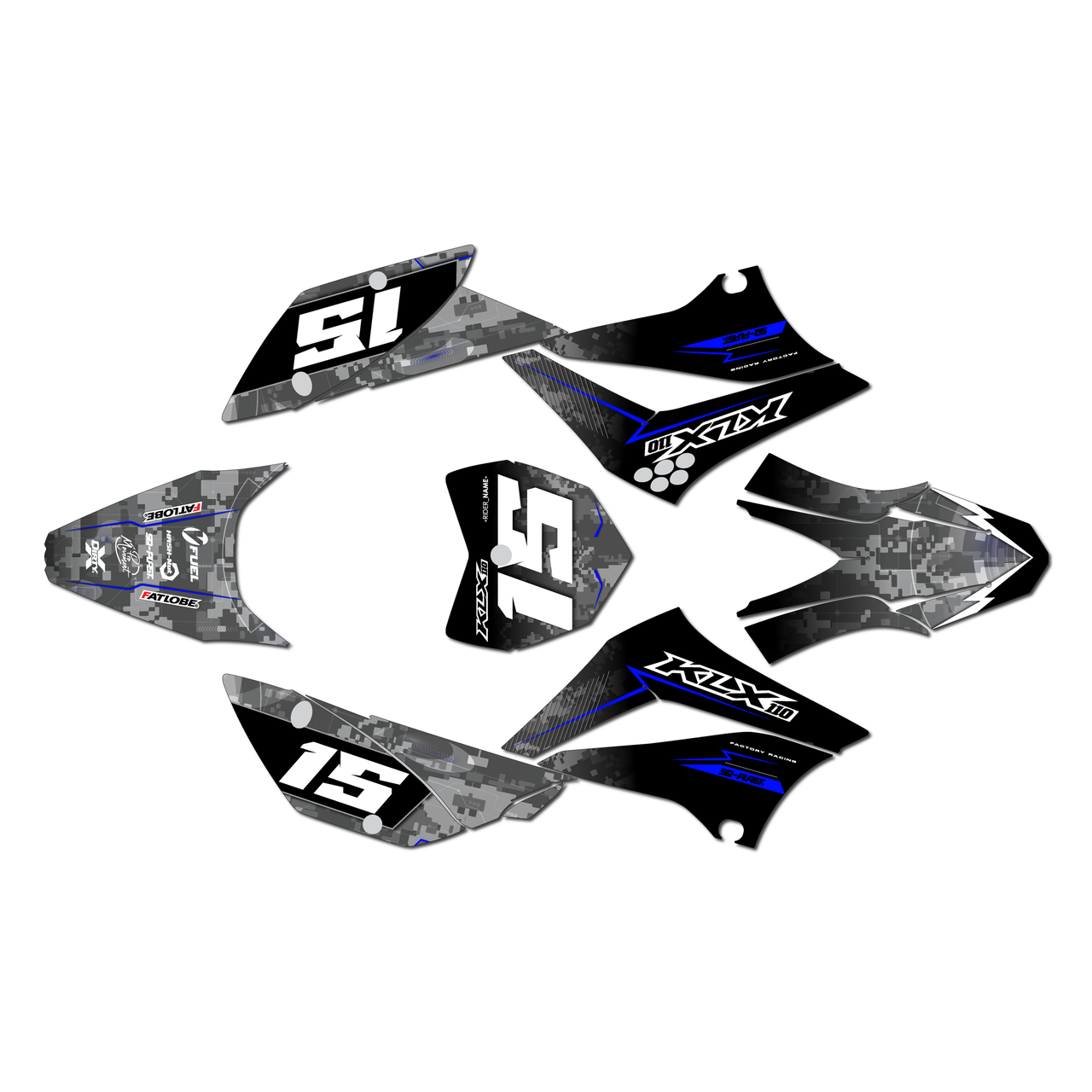 Kawasaki KLX110 Graphics Kit (2010-2026) Cyberware |