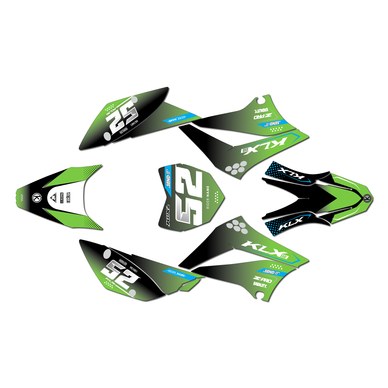 Kawasaki KLX110 Graphics Kit (2010-2026) Ominous | KalairGFX