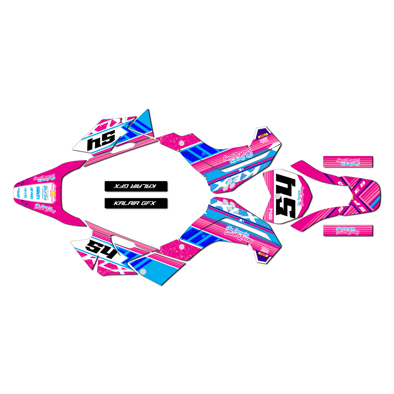 絵画 flk041200 Kawasaki KLX140 Graphics Kit (2008-2018) Split | KalairGFX