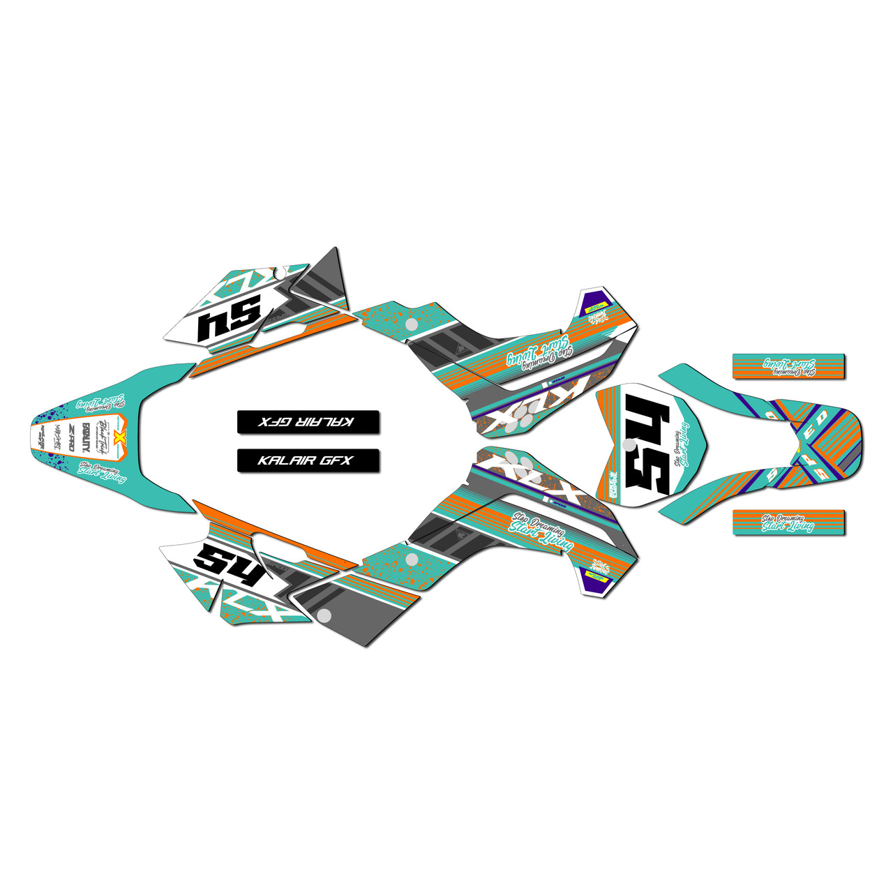 Kawasaki KLX140 Graphics Kit (2008-2018) Split | KalairGFX