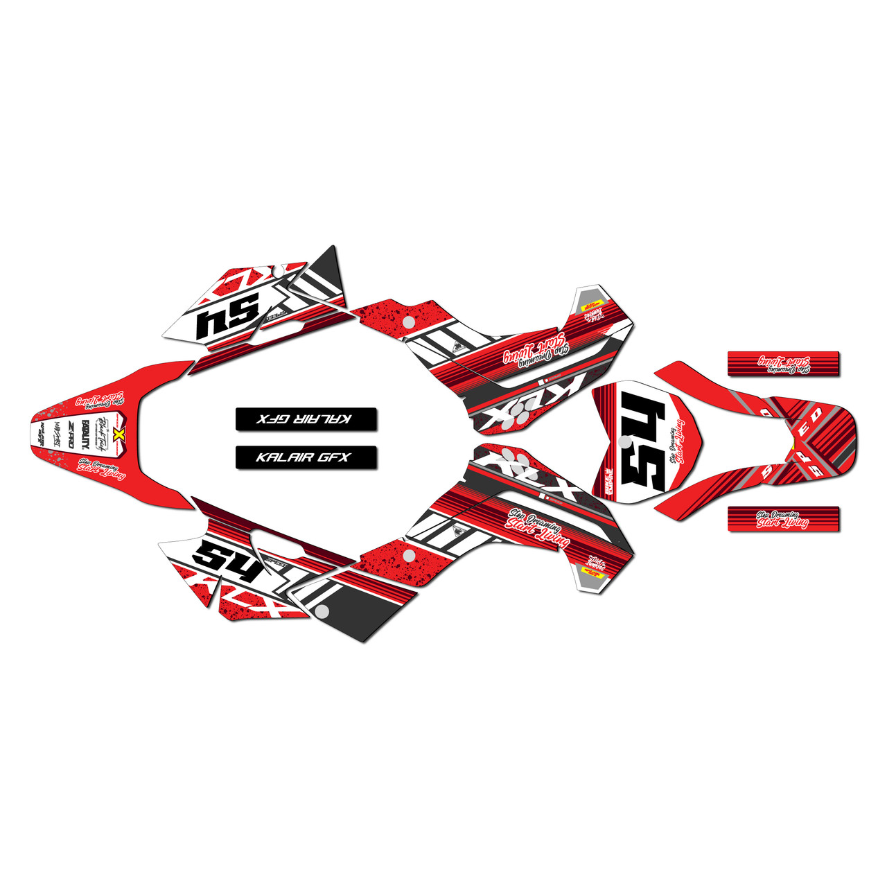Kawasaki KLX140 Graphics Kit (2008-2018) Split | KalairGFX