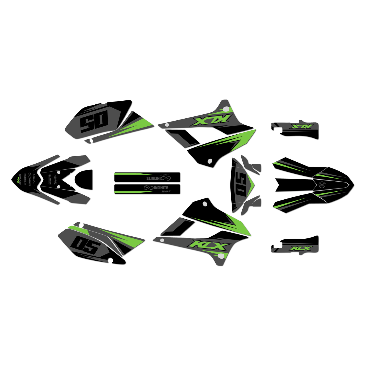 Kawasaki KLX250 Graphics Kit (2008-2020) Quantum | KalairGFX