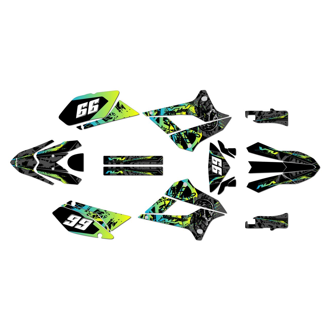 CLANE　GRAPHIC HUGE STOLE Kawasaki KLX250 Graphics Kit (2008-2020) Revolt | KalairGFX