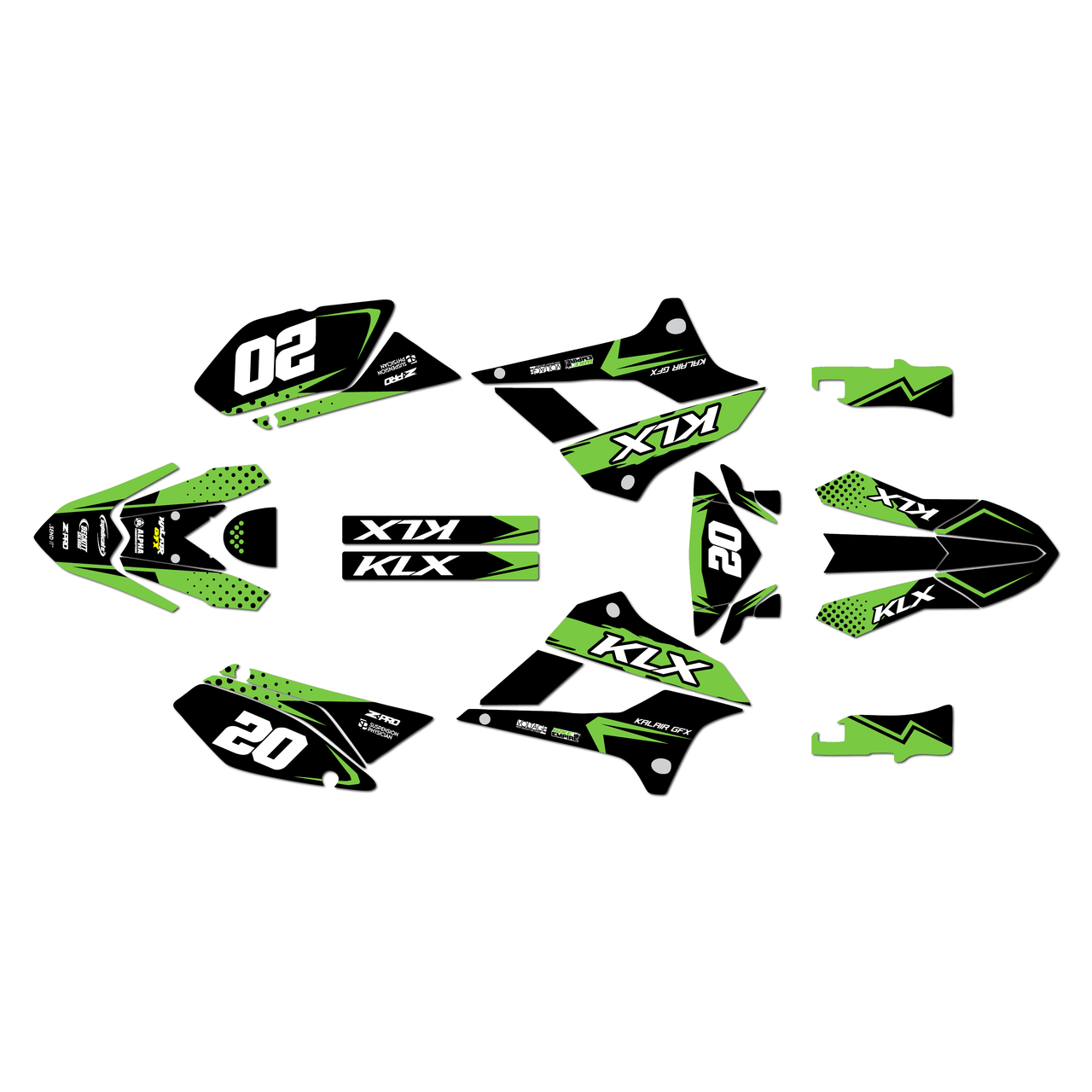 coming soon クローバー柄 グラフィック画像 Kawasaki KLX300SM Graphics Kit (2021-2023) Spear | KalairGFX