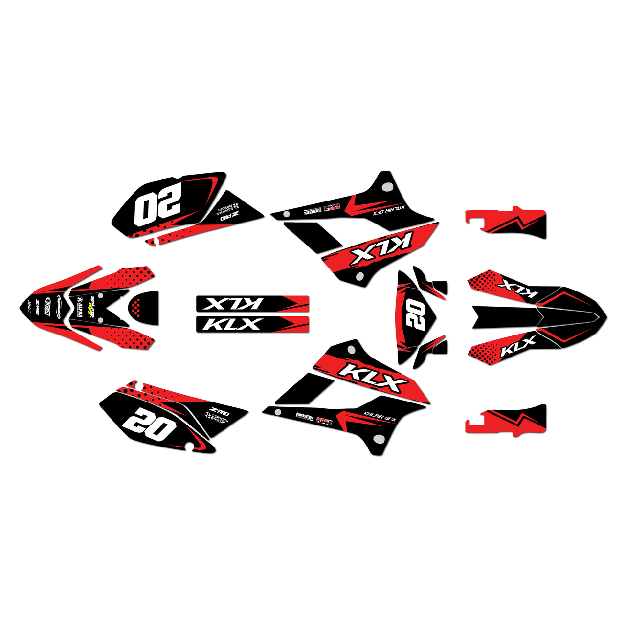Kawasaki KLX250 Graphics Kit (2008-2020) Spear | KalairGFX