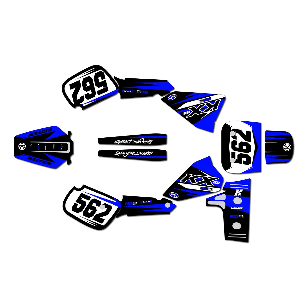 Kawasaki KX60 Graphics Kit (1984-2004) Evader | KalairGFX