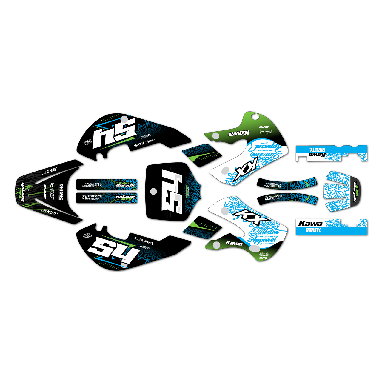 ギガキング Kawasaki KX65 Graphics Kit (1999-2026) Fatality | KalairGFX