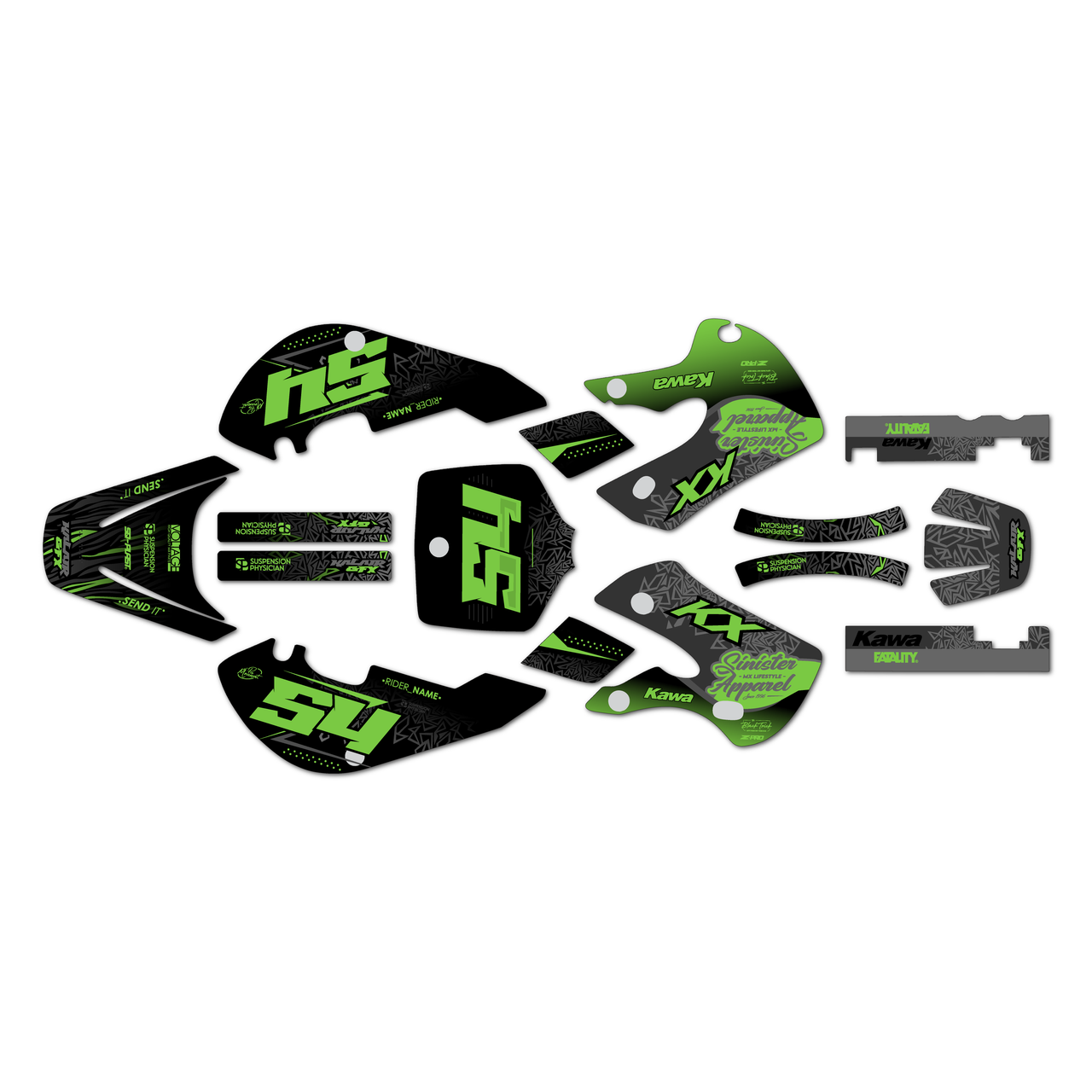 Kawasaki KX65 Graphics Kit (1999-2026) Fatality | KalairGFX