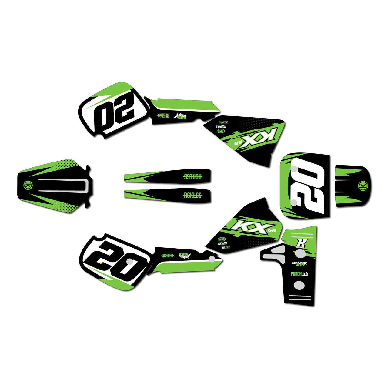 Kawasaki KX60 Graphics Kit (1984-2004) Spear | KalairGFX