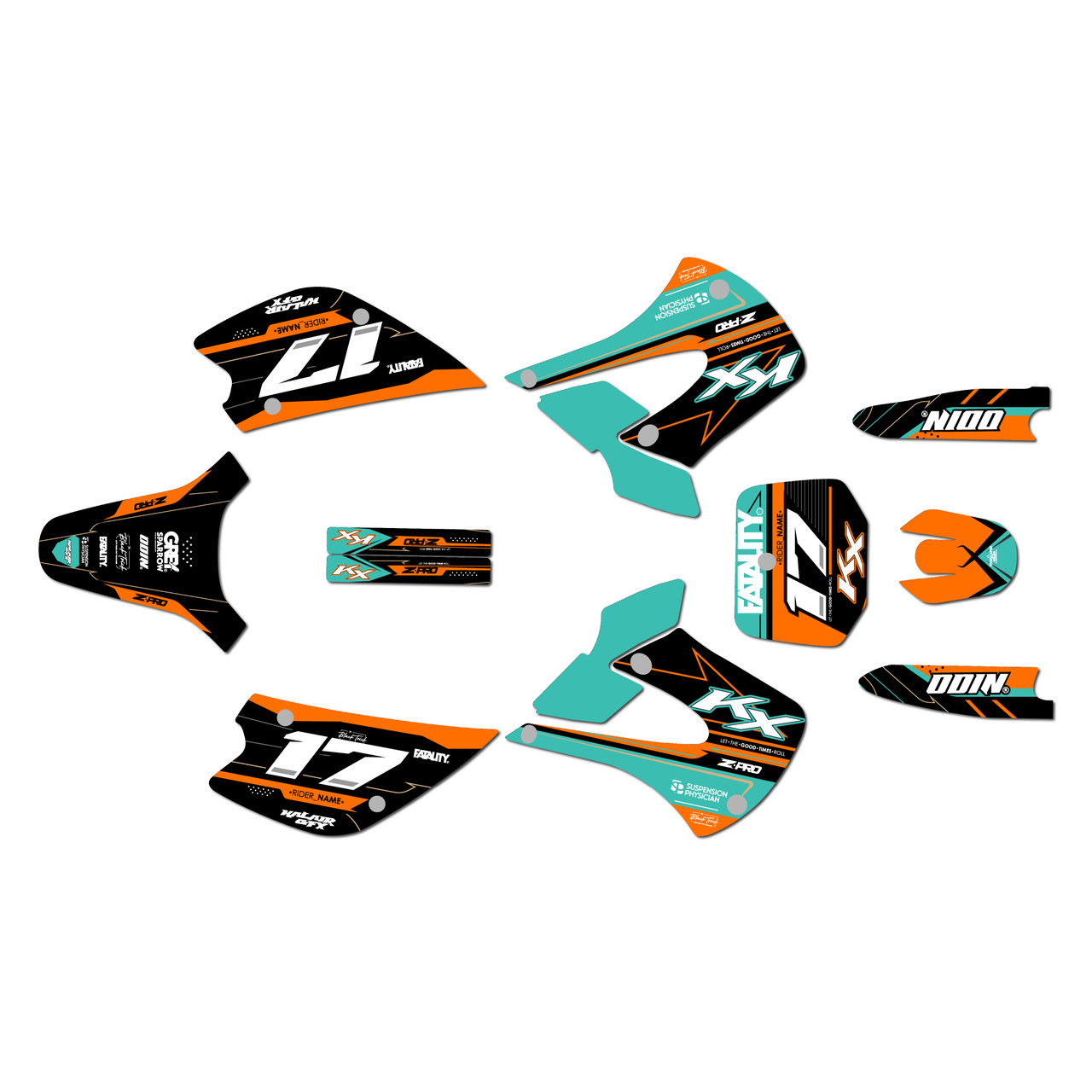Kawasaki KX85 UFO PLASTICS Graphics Kit (2001-2013) Axis |