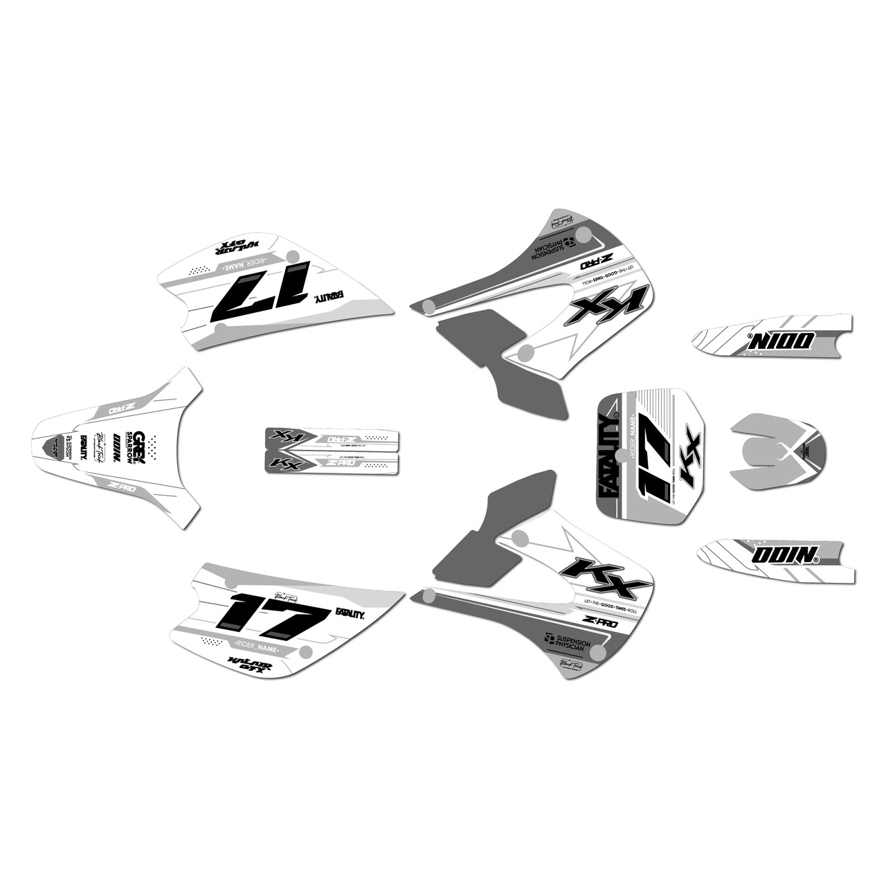 Kawasaki KX85 UFO PLASTICS Graphics Kit (2001-2013) Axis |