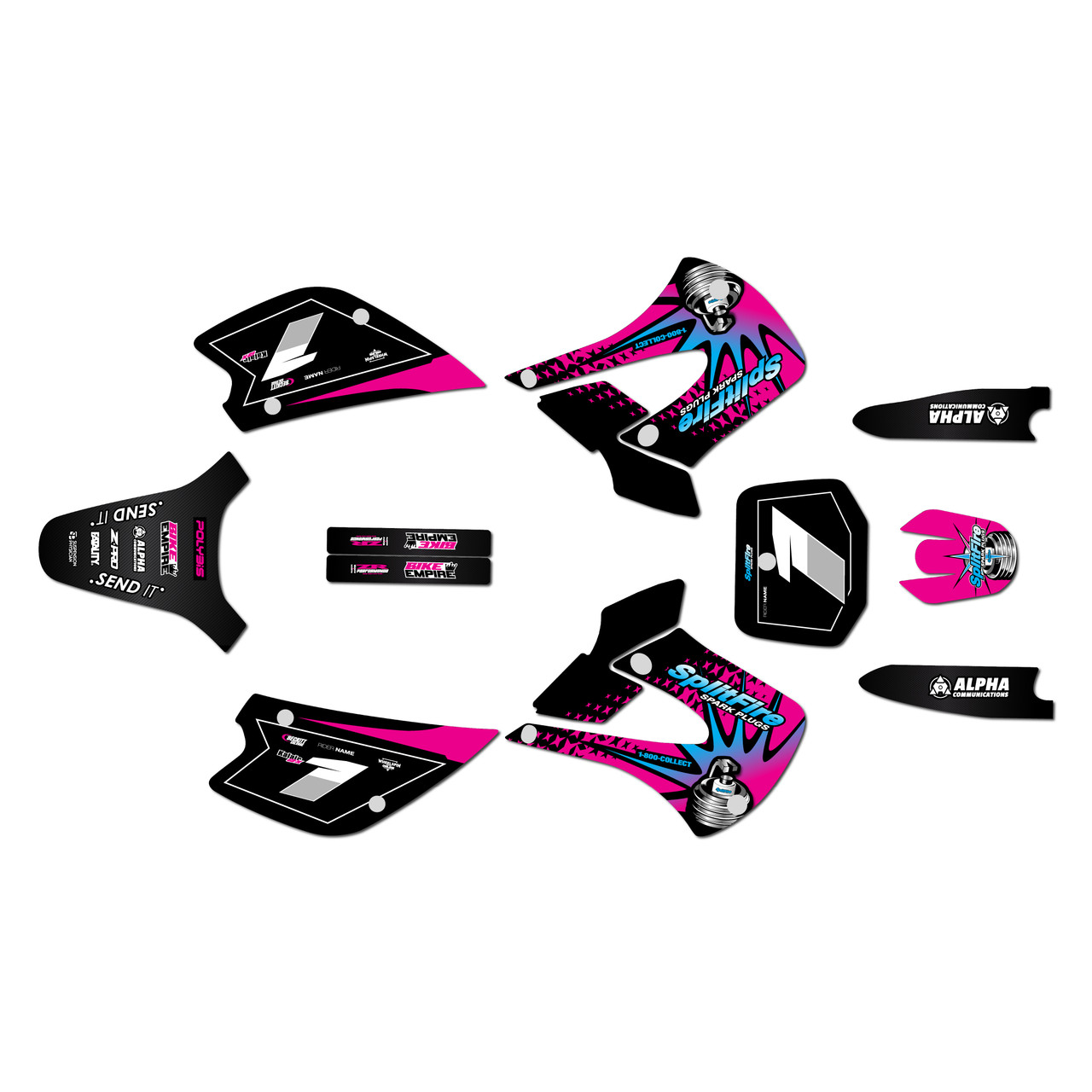 Kawasaki KX85 UFO PLASTICS Graphics Kit (2001-2013)