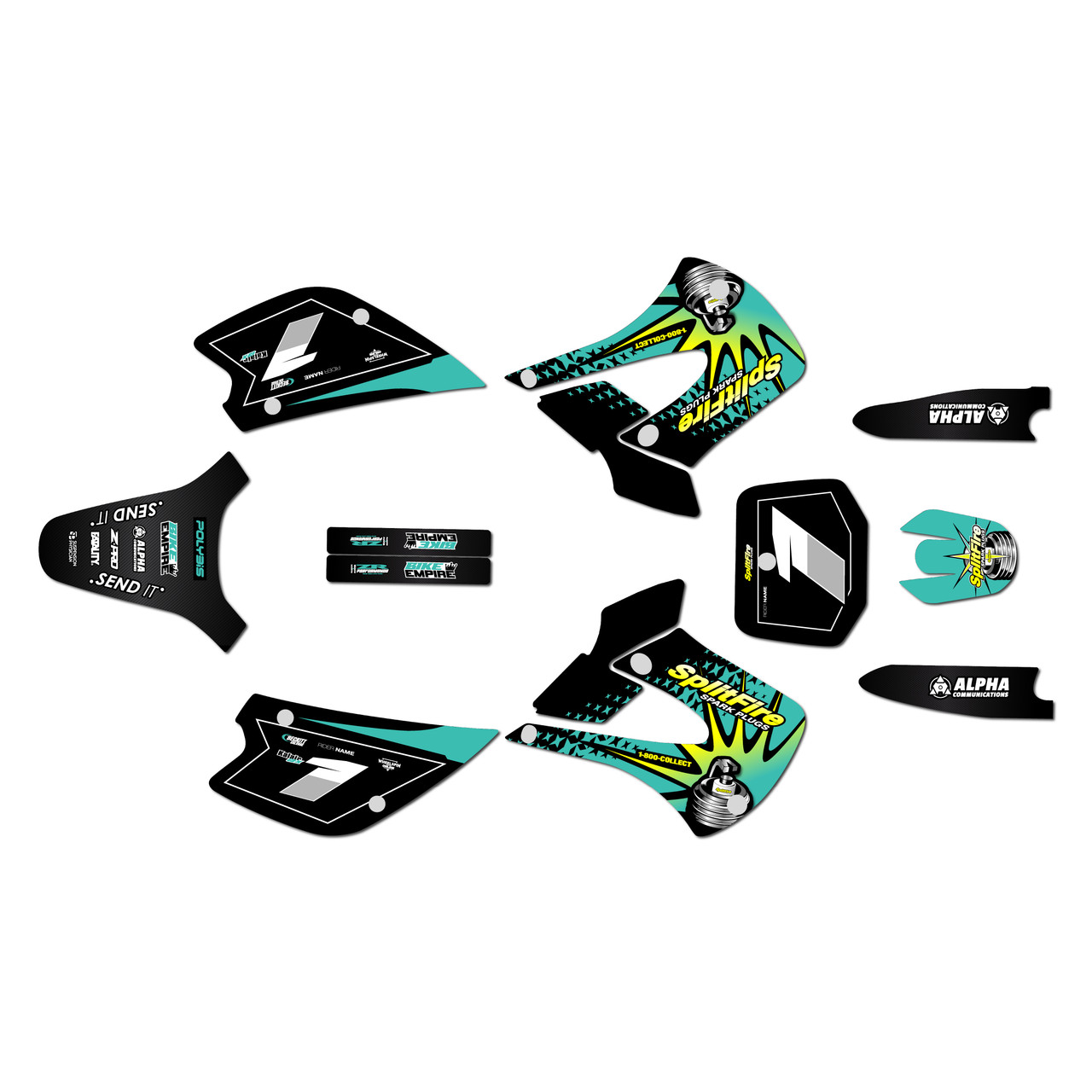 Kawasaki KX85 UFO PLASTICS Graphics Kit (2001-2013)
