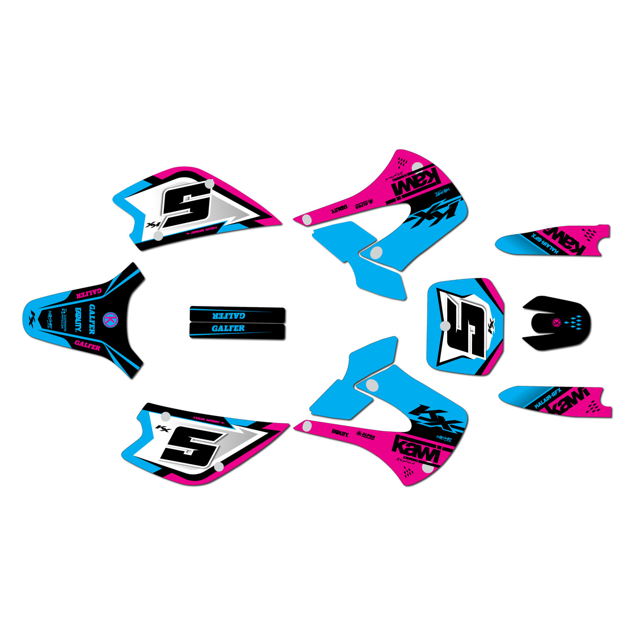 Kawasaki KX85 UFO PLASTICS Graphics Kit (2001-2013) Venom |