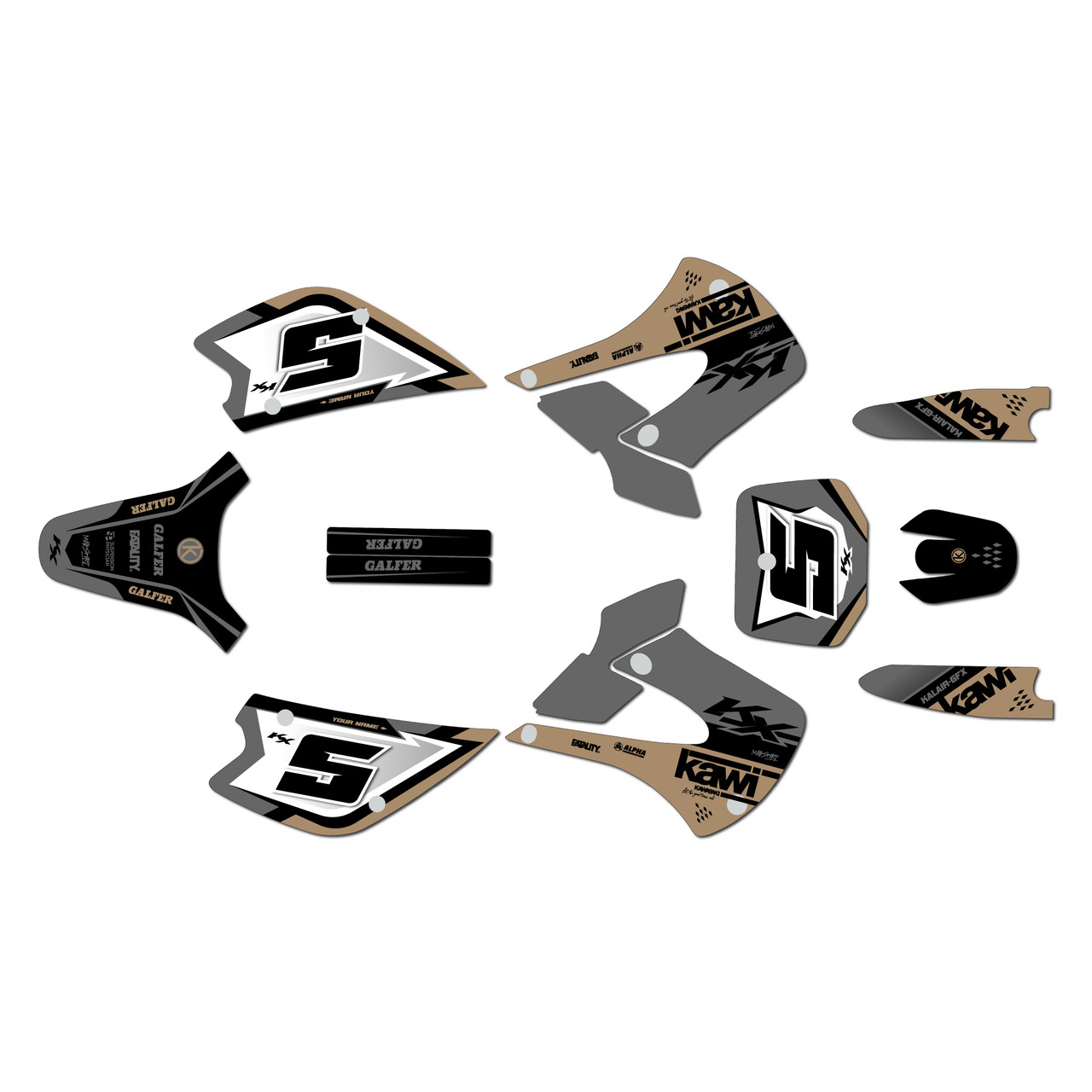 ロータスデザイン PFD Kawasaki KX85 UFO PLASTICS Graphics Kit (2001-2013) Venom |