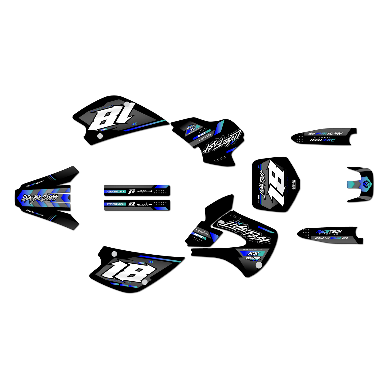 Kawasaki KX80 Graphics Kit (1998-2004) Rebel | KalairGFX