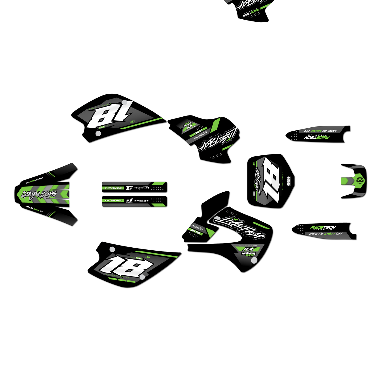 Kawasaki KX80 Graphics Kit (1998-2004) Rebel | KalairGFX