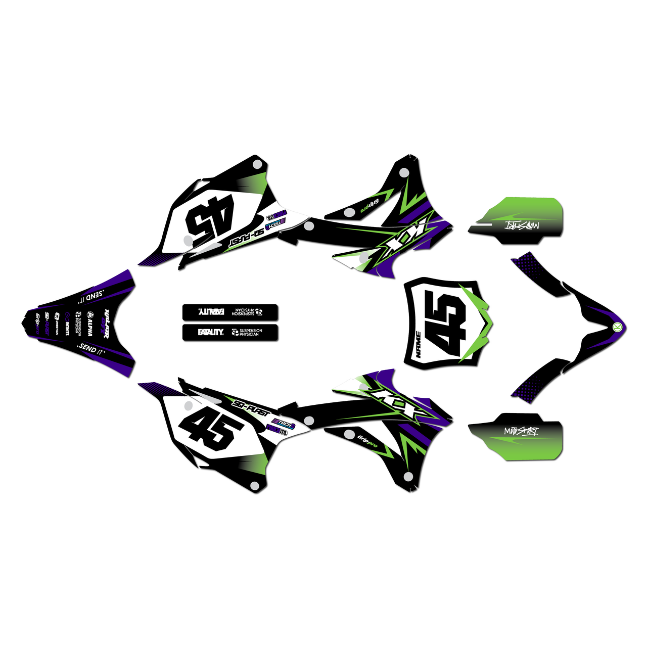 Kx85 Graphics Kawasaki KX85 Graphics Kit (2014-2021) Division | KalairGFX