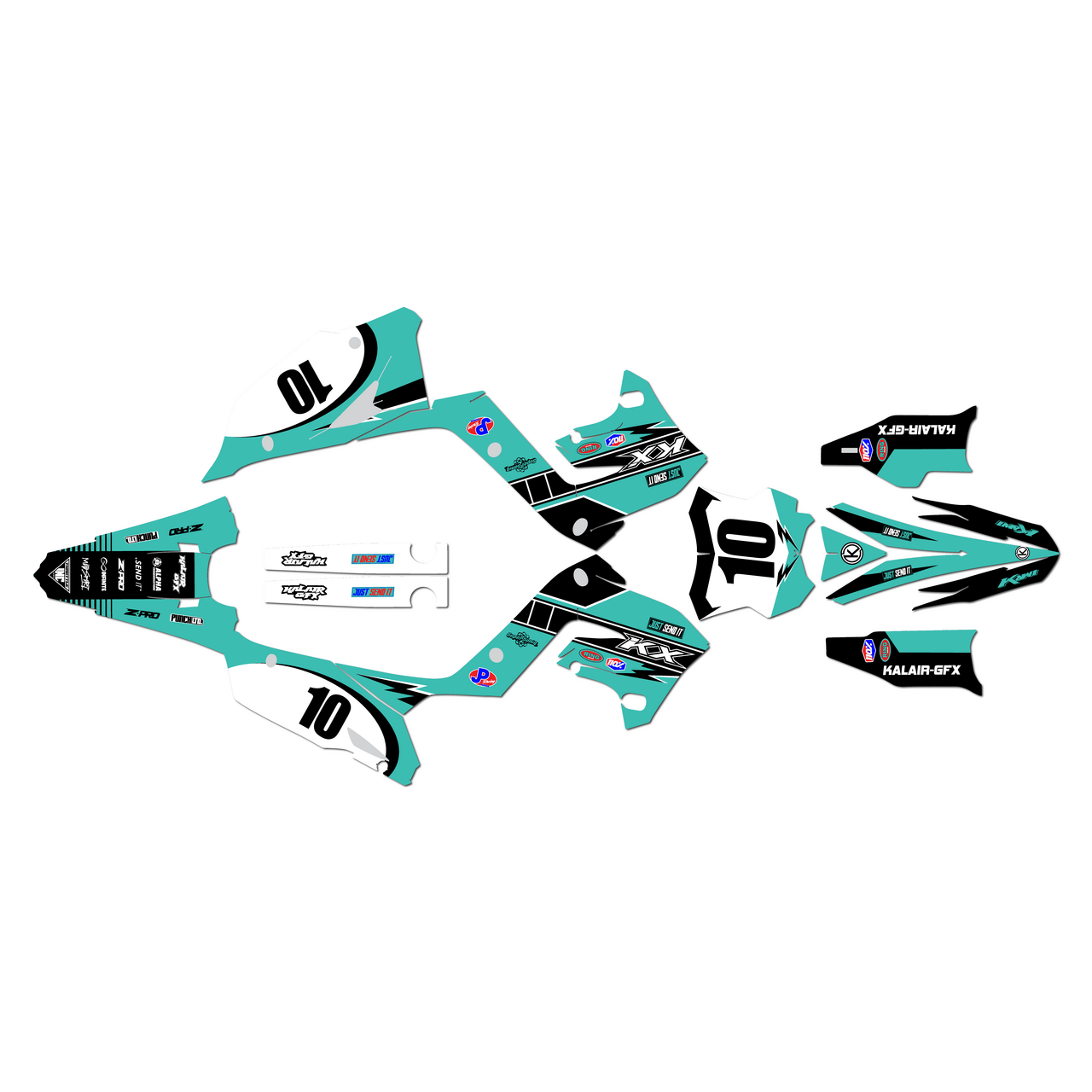 Kawasaki KX125 POLISPORT PLASTICS Graphics Kit (2003-2008)