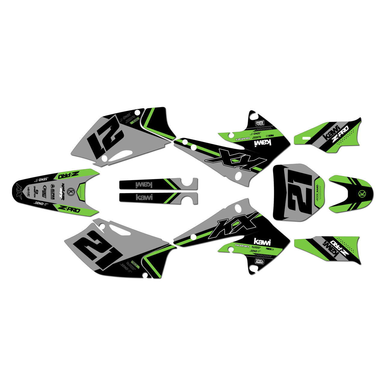 Kawasaki KX250F Graphics Kit (2004-2005) Enigma | KalairGFX